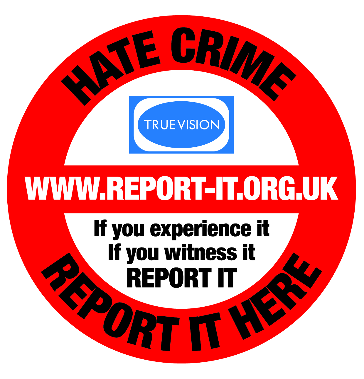Hate Crime - Report it Here. If you experience it. If you witness it. REPORT IT.