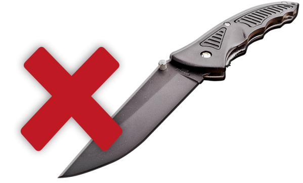 Knife with a red cross