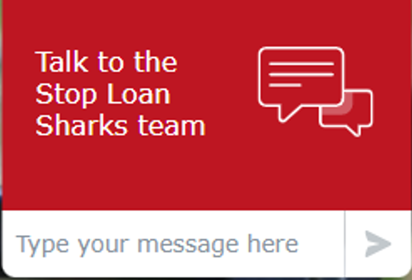 screenshot of live chat on stop loan sharks website